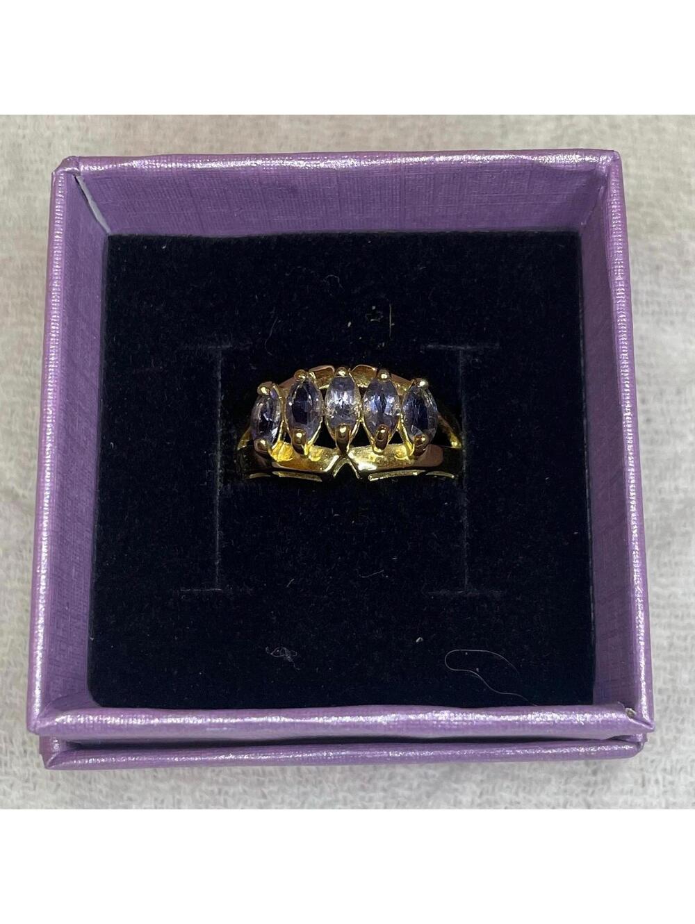 Tanzanite Ring - 10k over .925 size 7.25